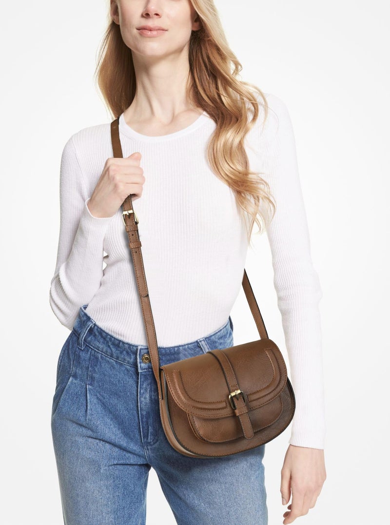 AFKOMST Crossbody Bags for Women,Small Saddle Purse and Boho Cross Body Handbags,Vegan Leather - Image 2